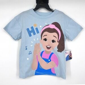 Ms. Rachel Graphic T-Shirt Kids 4T Light Blue Short Sleeve Cotton Kidcore TV